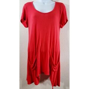 Workshop Andrea Jovine Orange Asymmetrical Hem Top Large Lightweight Soft Flowy